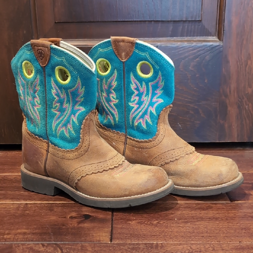 Brown and Blue Western Boots